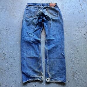 Vtg 90s Levi's 501 Paper Tag Faded Distressed Blue Denim Jeans 38x34